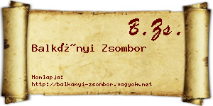 Balkányi Zsombor névjegykártya